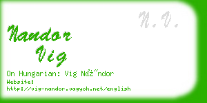 nandor vig business card